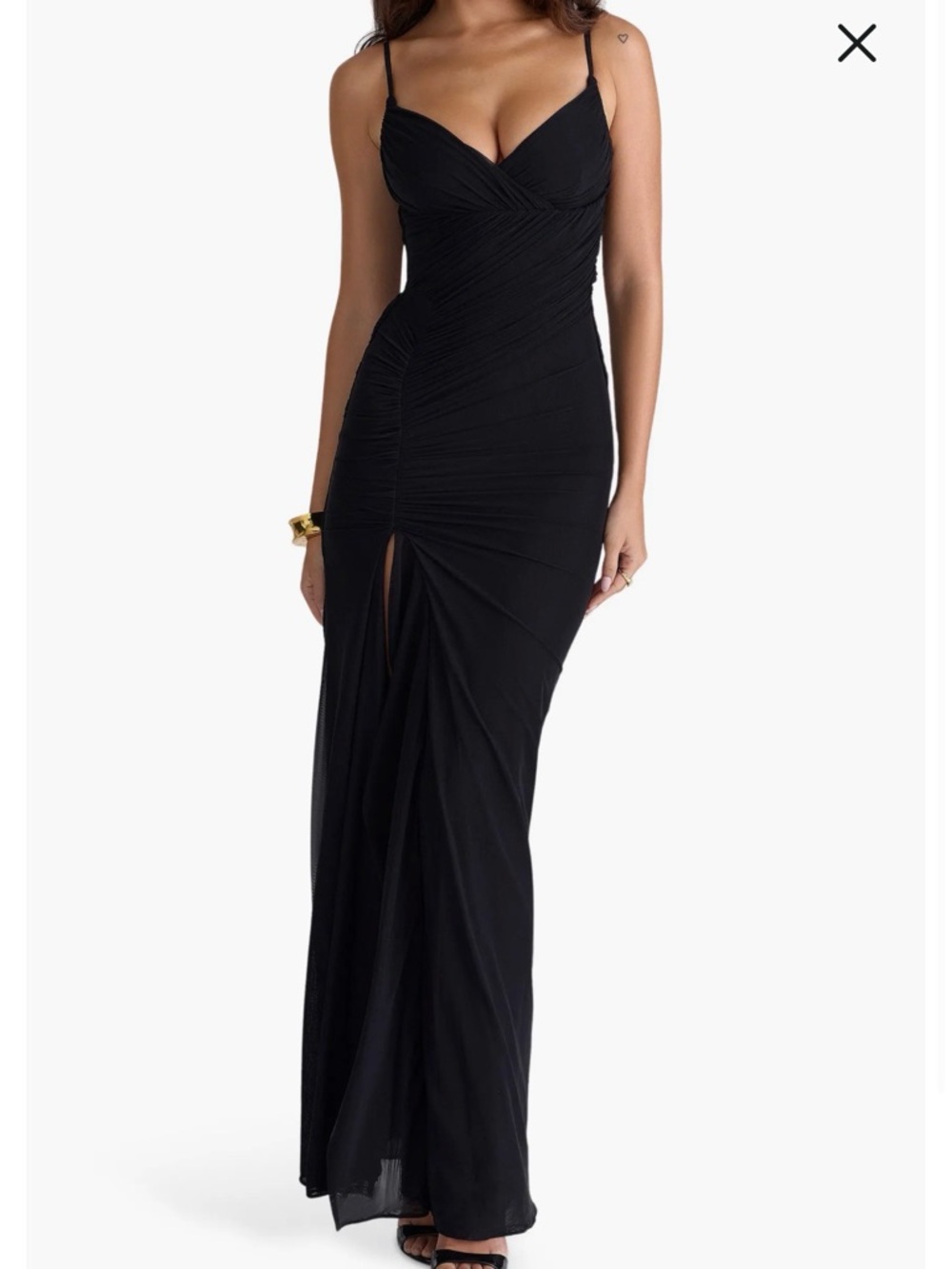 House of CB “Issey” Stretch Mesh Gown